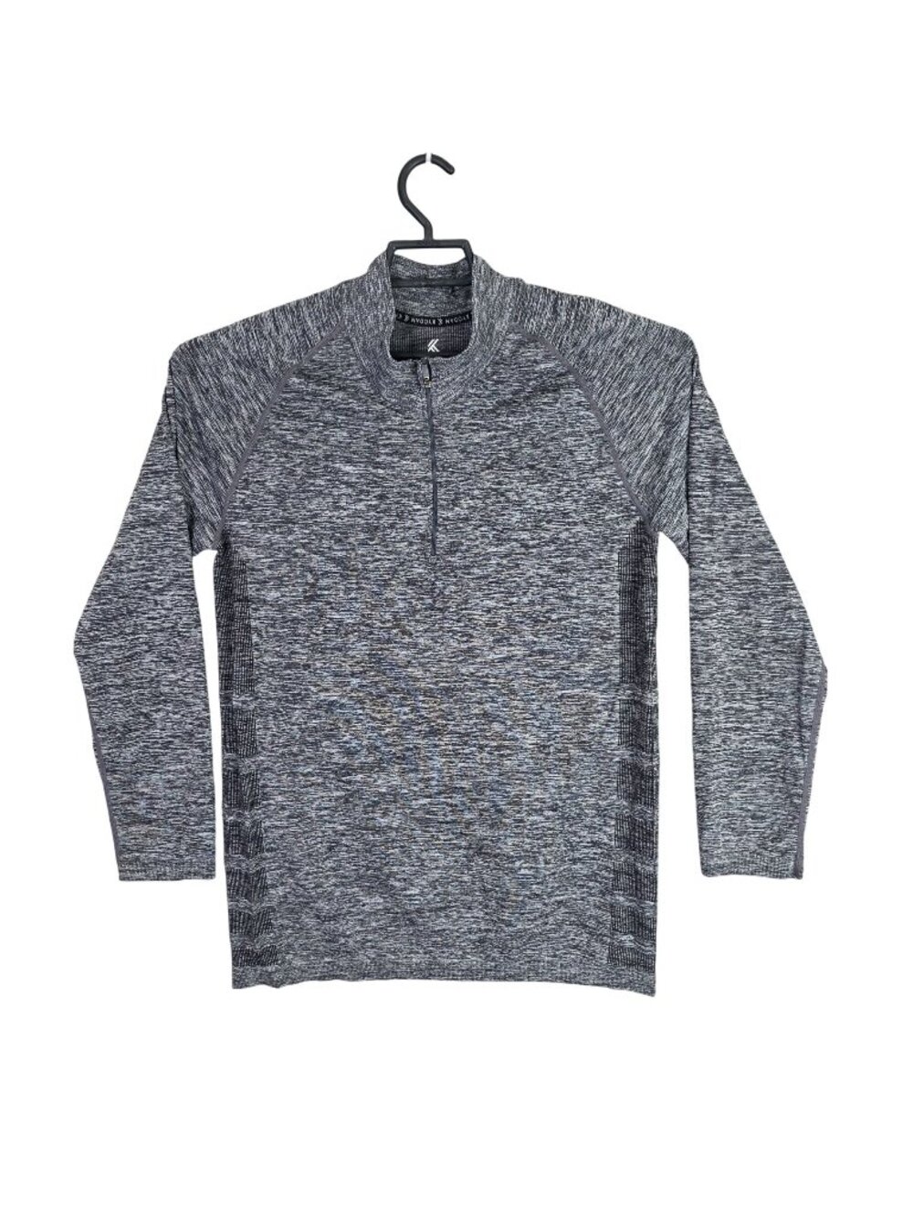 Mens Kyodan Gray 1/4 Zip Pullover Long Sleeve Nylon Polyester Blend Size XL